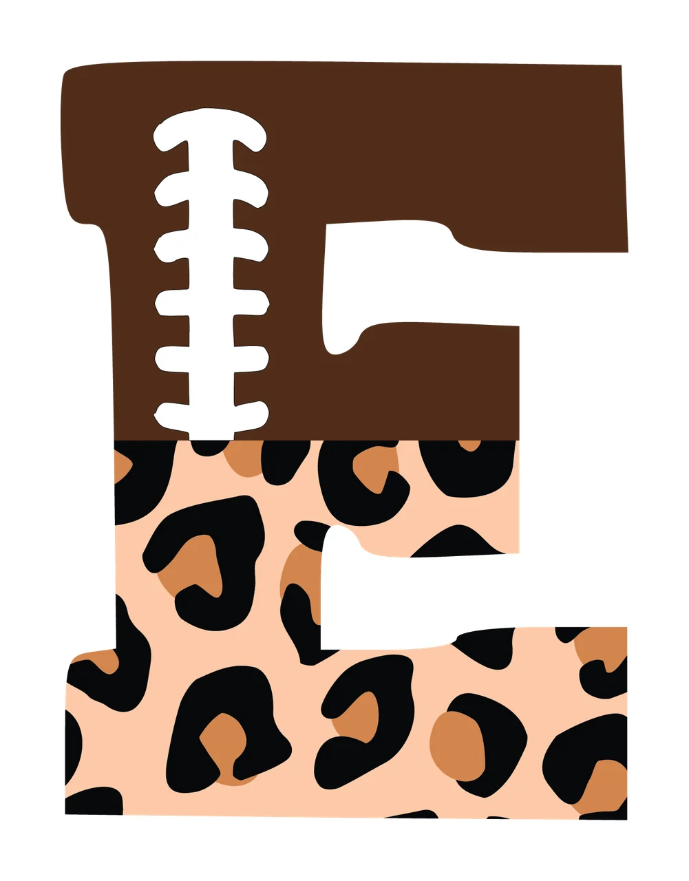 Football Font Half Leopard Character 29 american gridiron touchdown