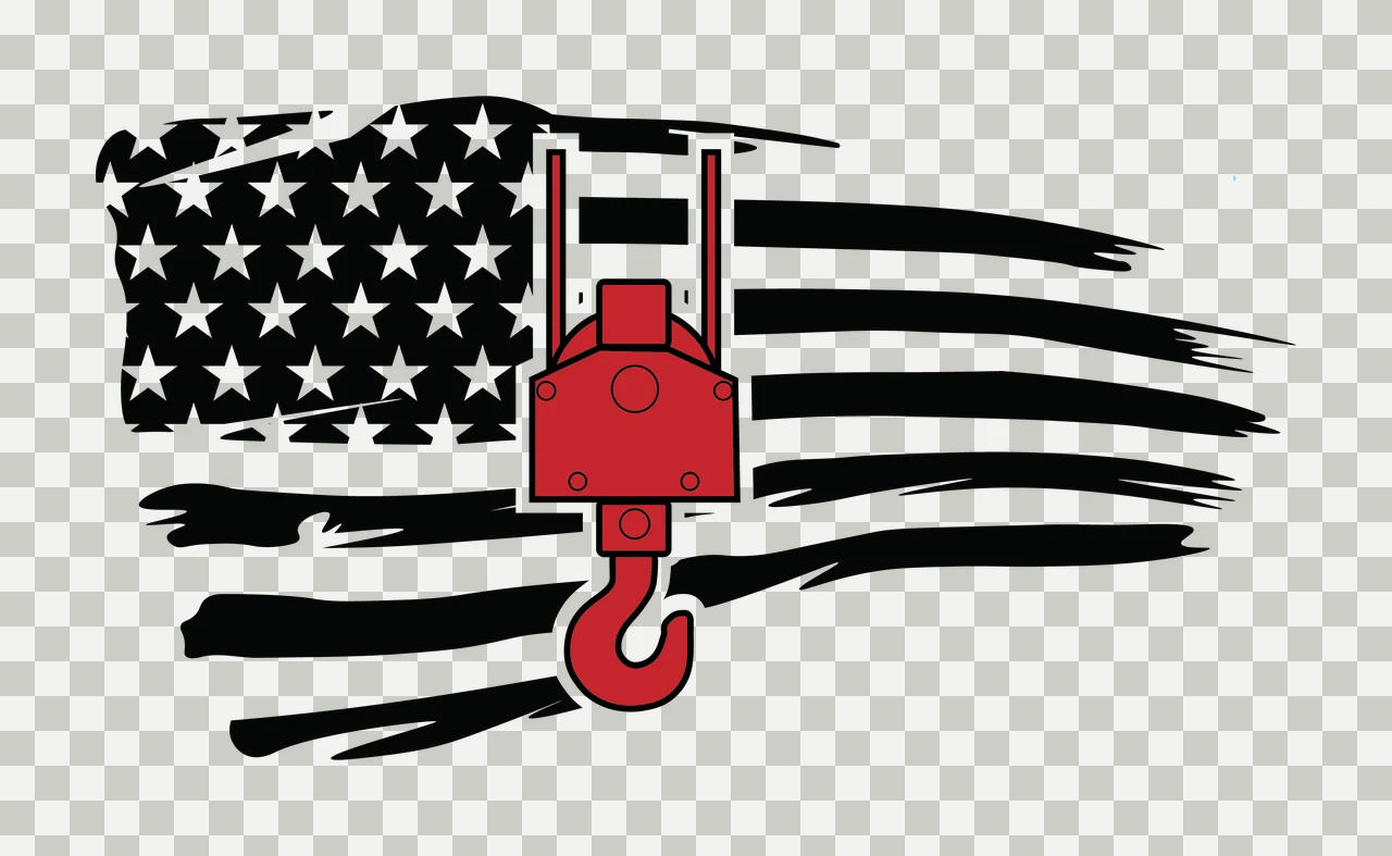 Crane Flag Hook On American Silhouette stars stripes distressed transparency and detail preview thumbnail