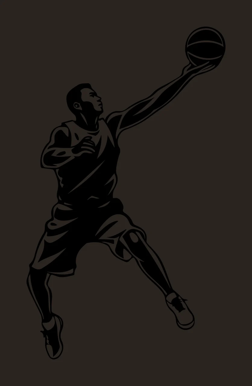 Can Glass Wrap Jumping Basketball Player With Ball contrast preview thumbnail