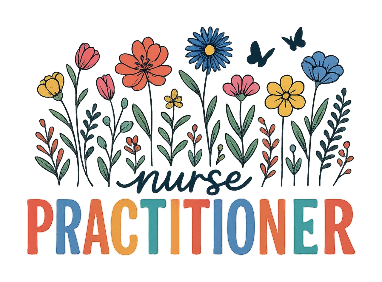 Nurse Practitioner Floral Wildflower Sublimation design Cute