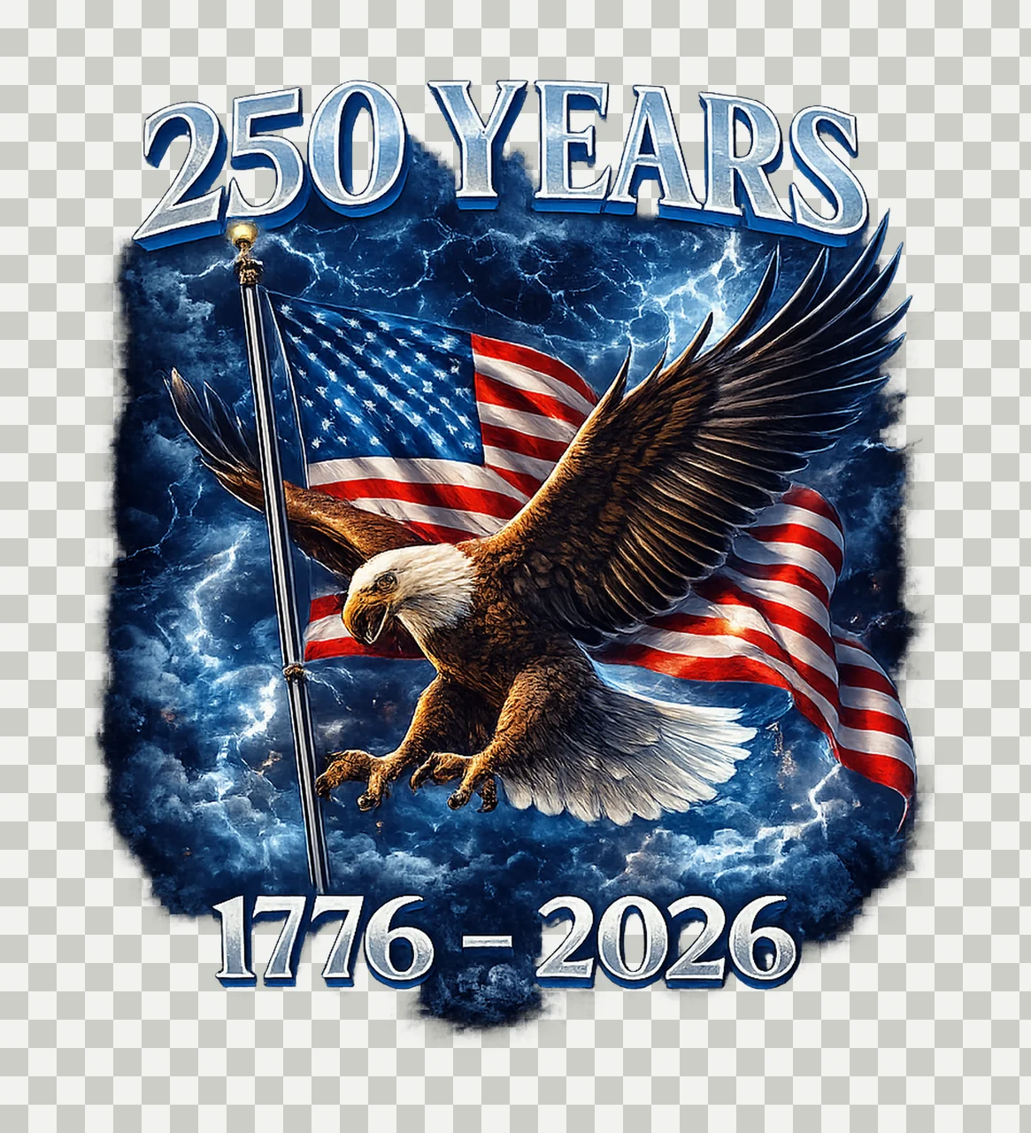 250 Years American Flag USA 250th Anniversary Design transparency and detail preview thumbnail