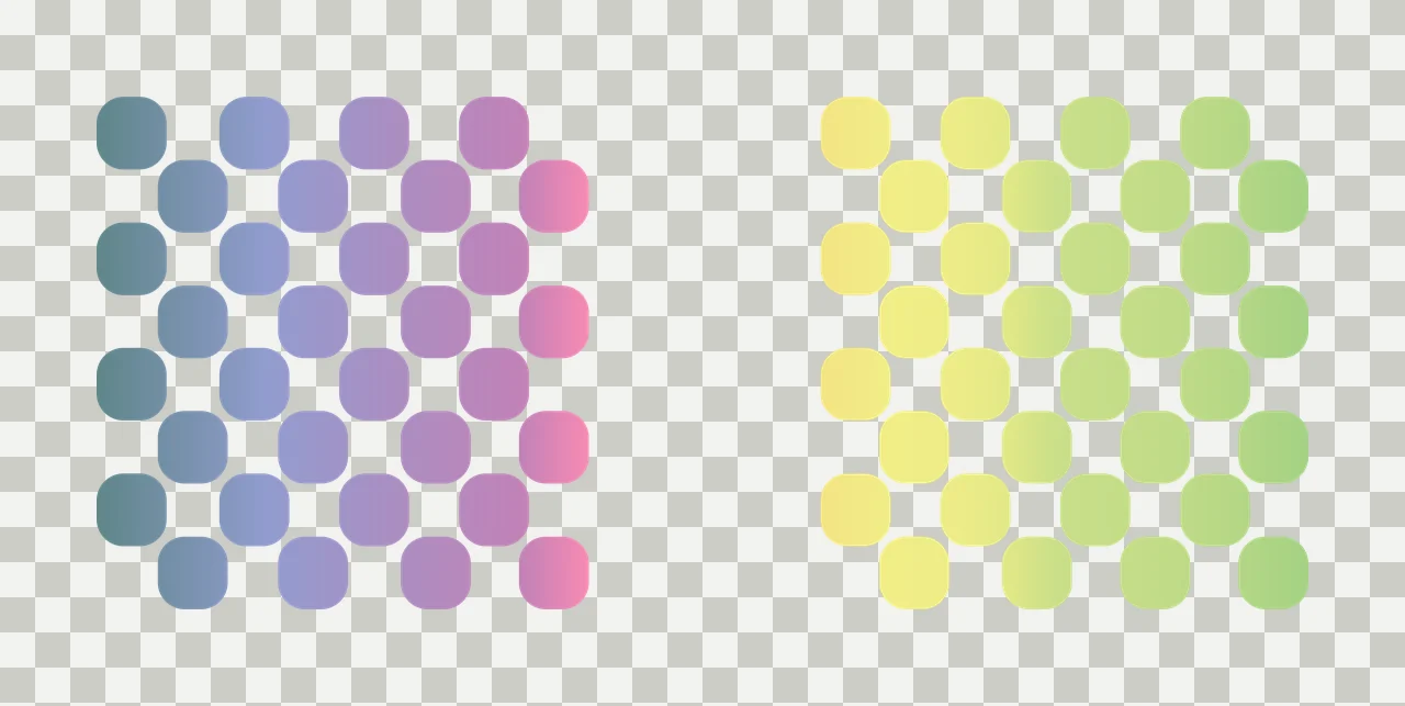 Can Glass Wrap Two Symmetric Patterns Of Rounded squares grid transparency and detail preview thumbnail