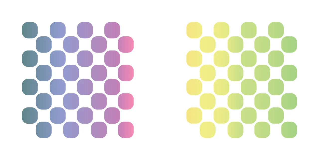 Can Glass Wrap Two Symmetric Patterns Of Rounded squares grid