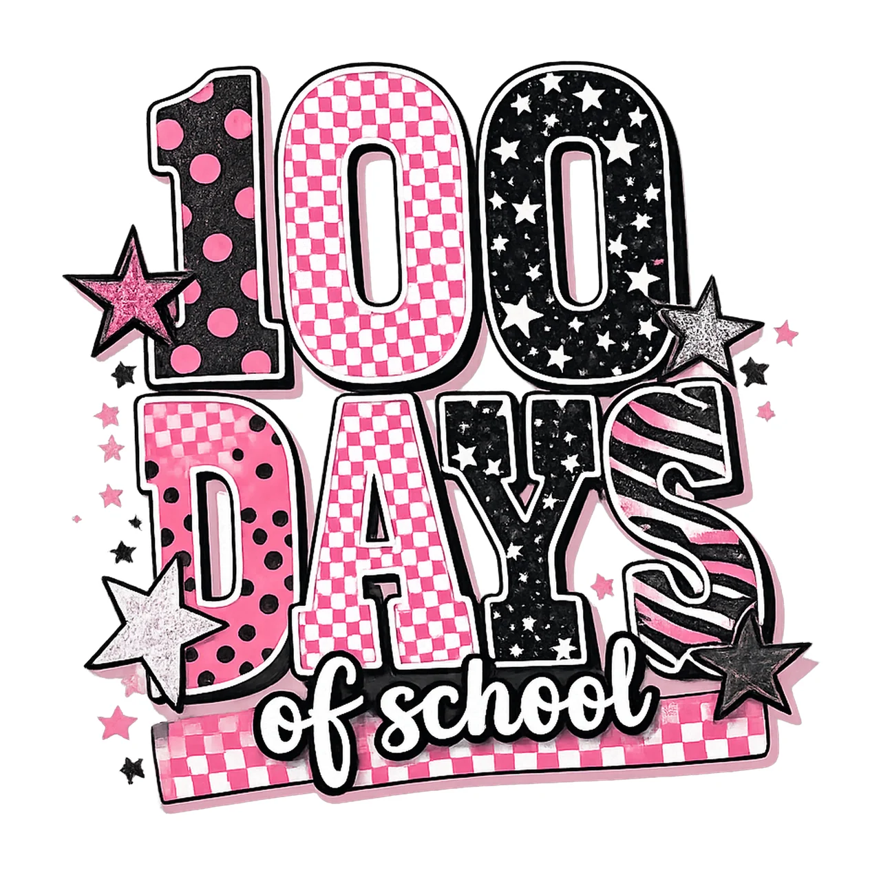 100 Days of School Shirt Trendy Teacher Shirt Black Whit