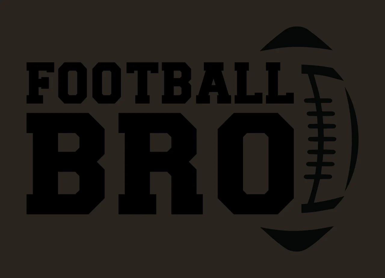 Football Bro Text With Simple Black Outline Graphic phrase contrast preview thumbnail