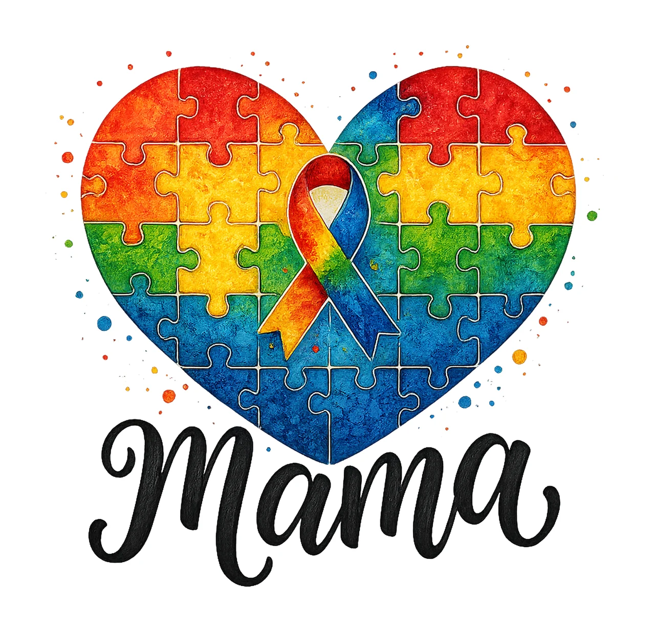 Coquette Autism Bow Mama Autism Awareness Design Ribbon