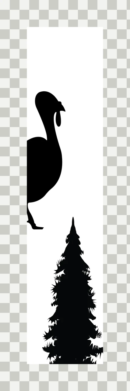 Can Glass Wrap Turkey And Pine Tree Silhouette transparency and detail preview thumbnail