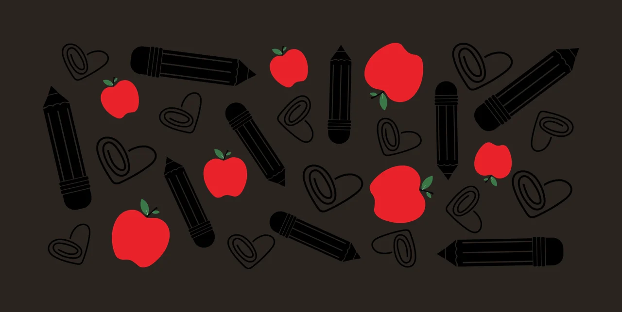 Can Glass Wrap School Supplies Pattern With Pencils patterning contrast preview thumbnail