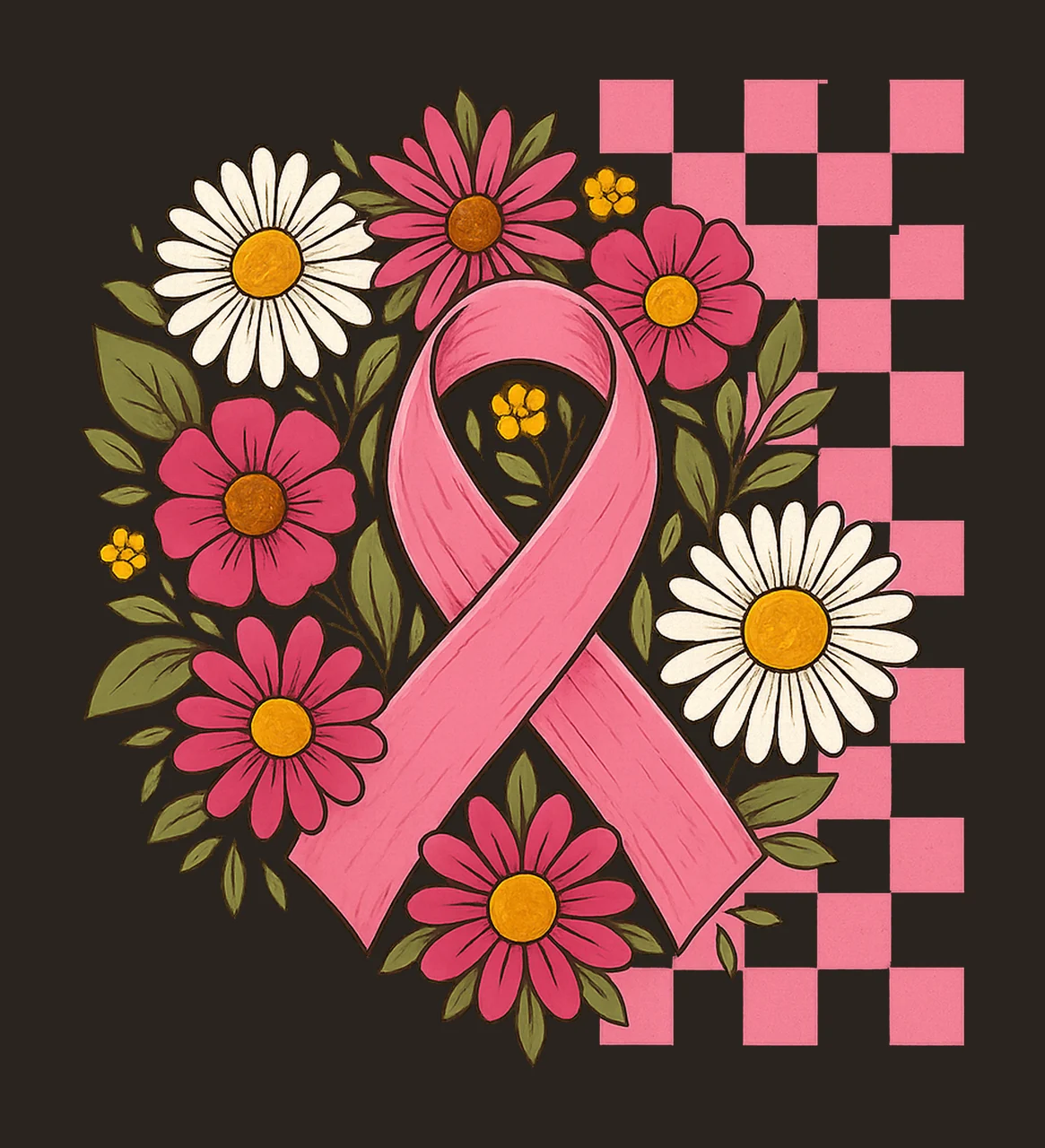 Breast Cancer Awareness Pink Ribbon Support Design Fight contrast preview thumbnail