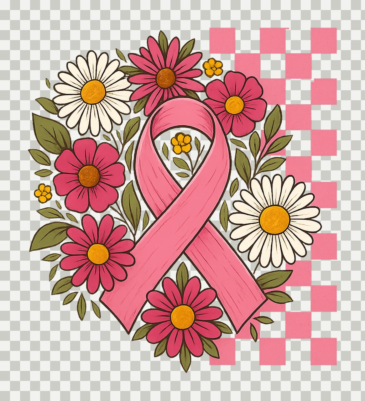 Breast Cancer Awareness Pink Ribbon Support Design Fight transparency and detail preview thumbnail
