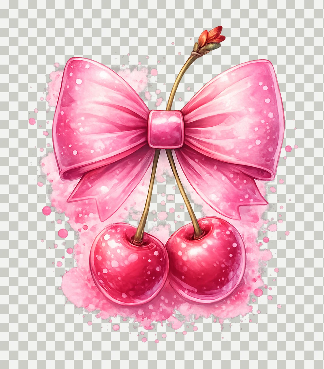 Coquette Cherry Cherries Sublimation Design Cherry Artwork transparency and detail preview thumbnail