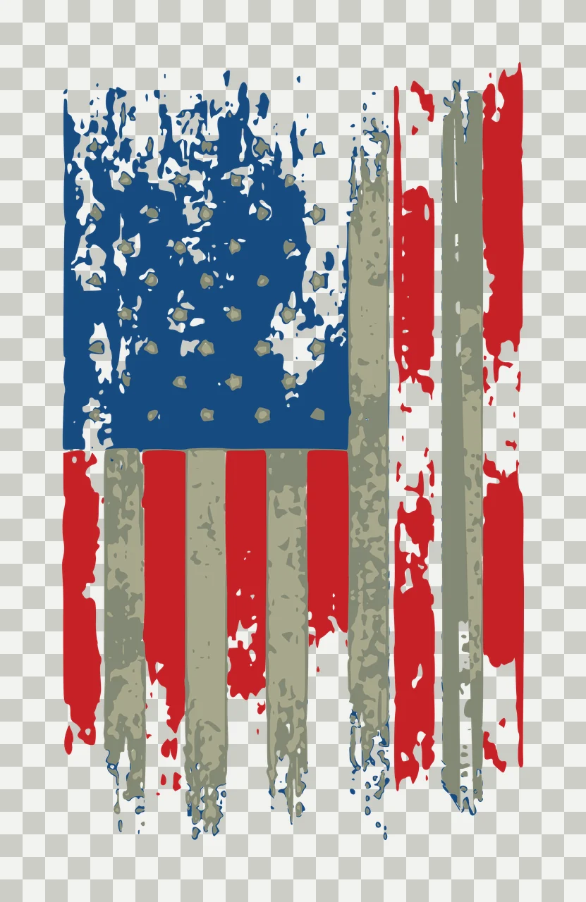 Flag Distressed Black And White With Vertical Grunge stripes transparency and detail preview thumbnail