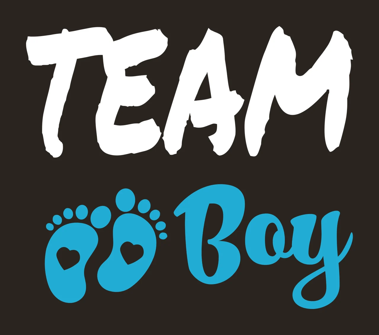 Boy Typography Design with baby footprints, heart cutouts and script text in light blue and white contrast preview thumbnail
