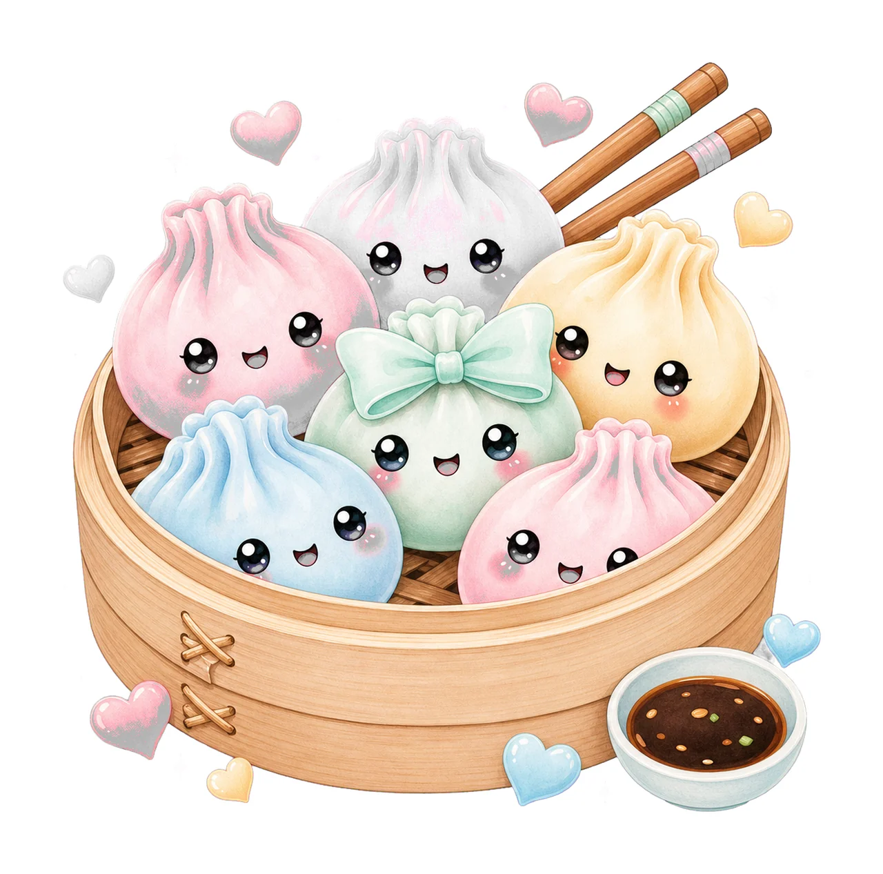 Kawaii Dumpling Cute Pastel Anime Food Variation D