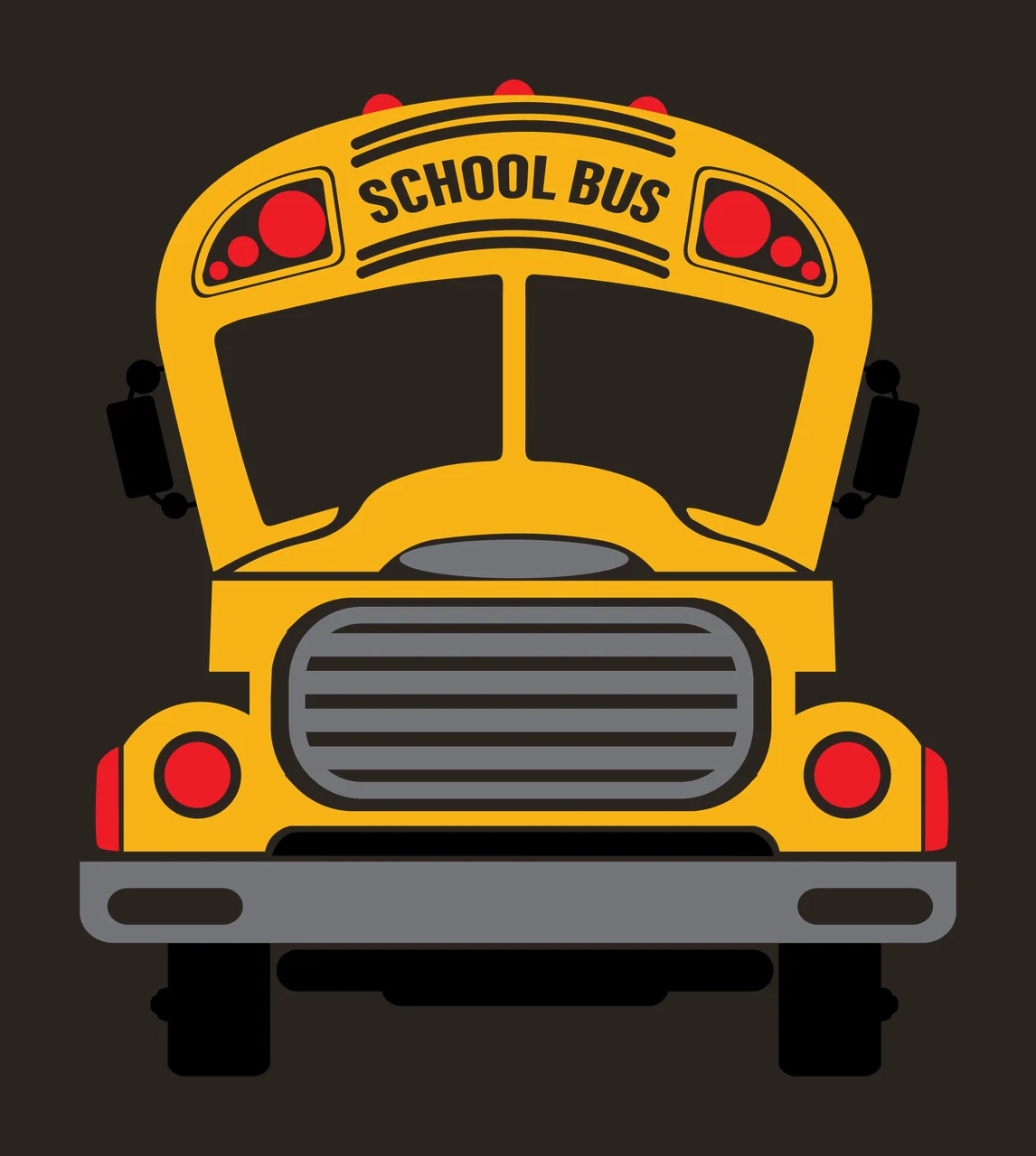 School Bus Front View Illustration contrast preview thumbnail