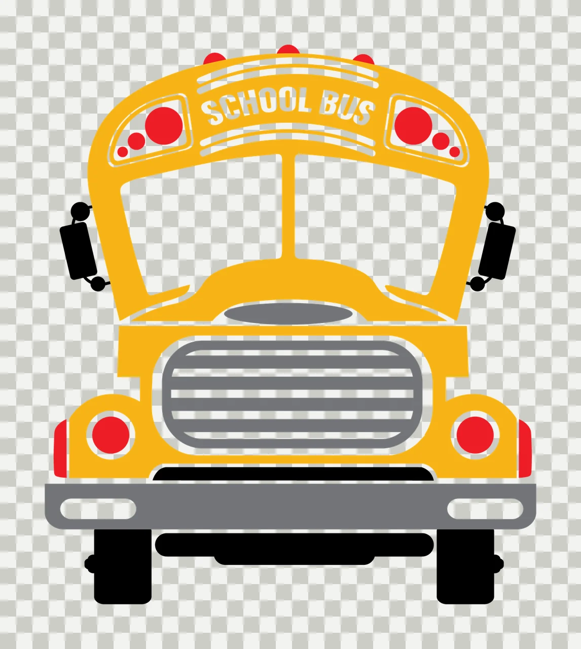 School Bus Front View Illustration transparency and detail preview thumbnail