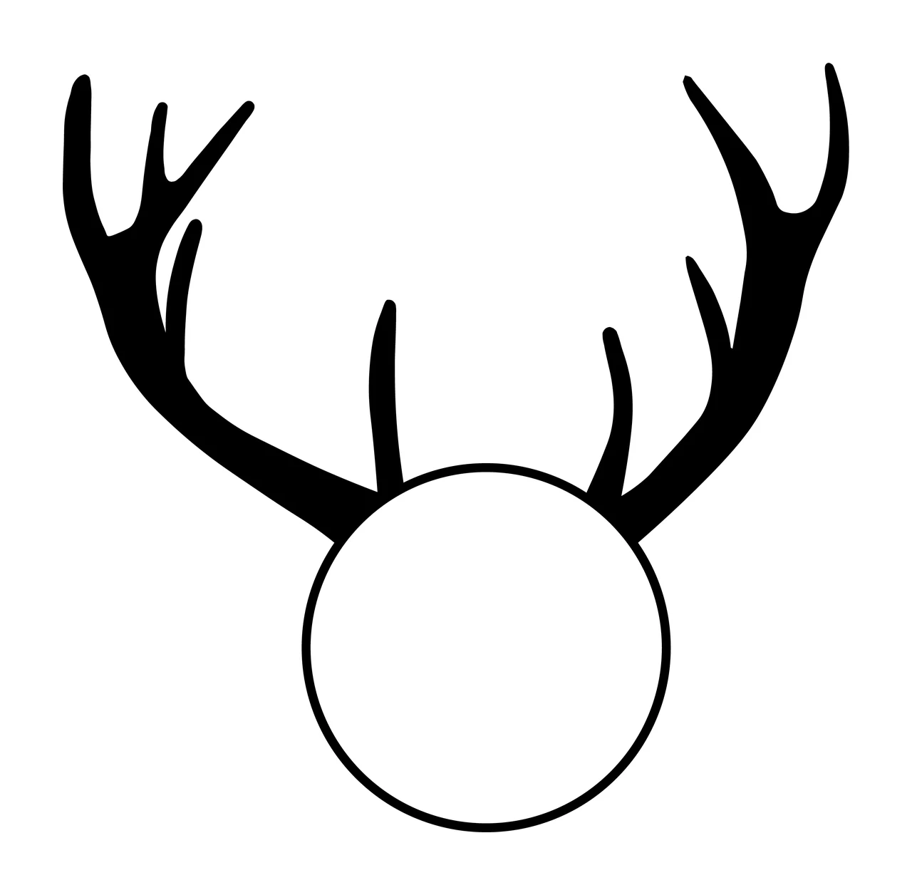 Deer Monogram Hunting Fishing Character 12 hunter buck antlers