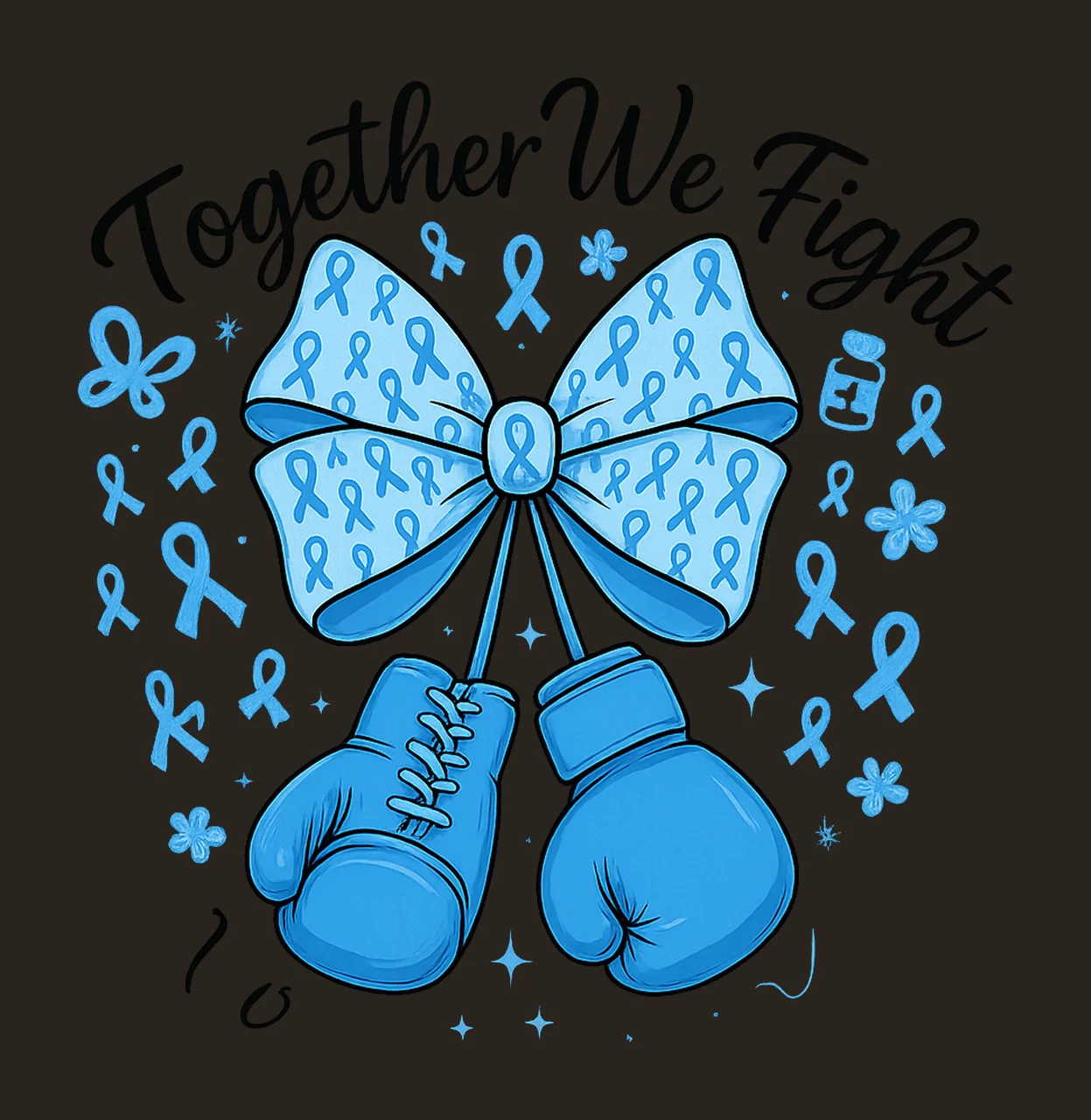 Blue Ribbon Month Blue Ribbon Awareness Digital Design contrast preview thumbnail