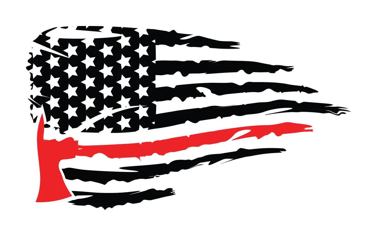 Flag A Horizontal Distressed Striped With Hatchet Variation