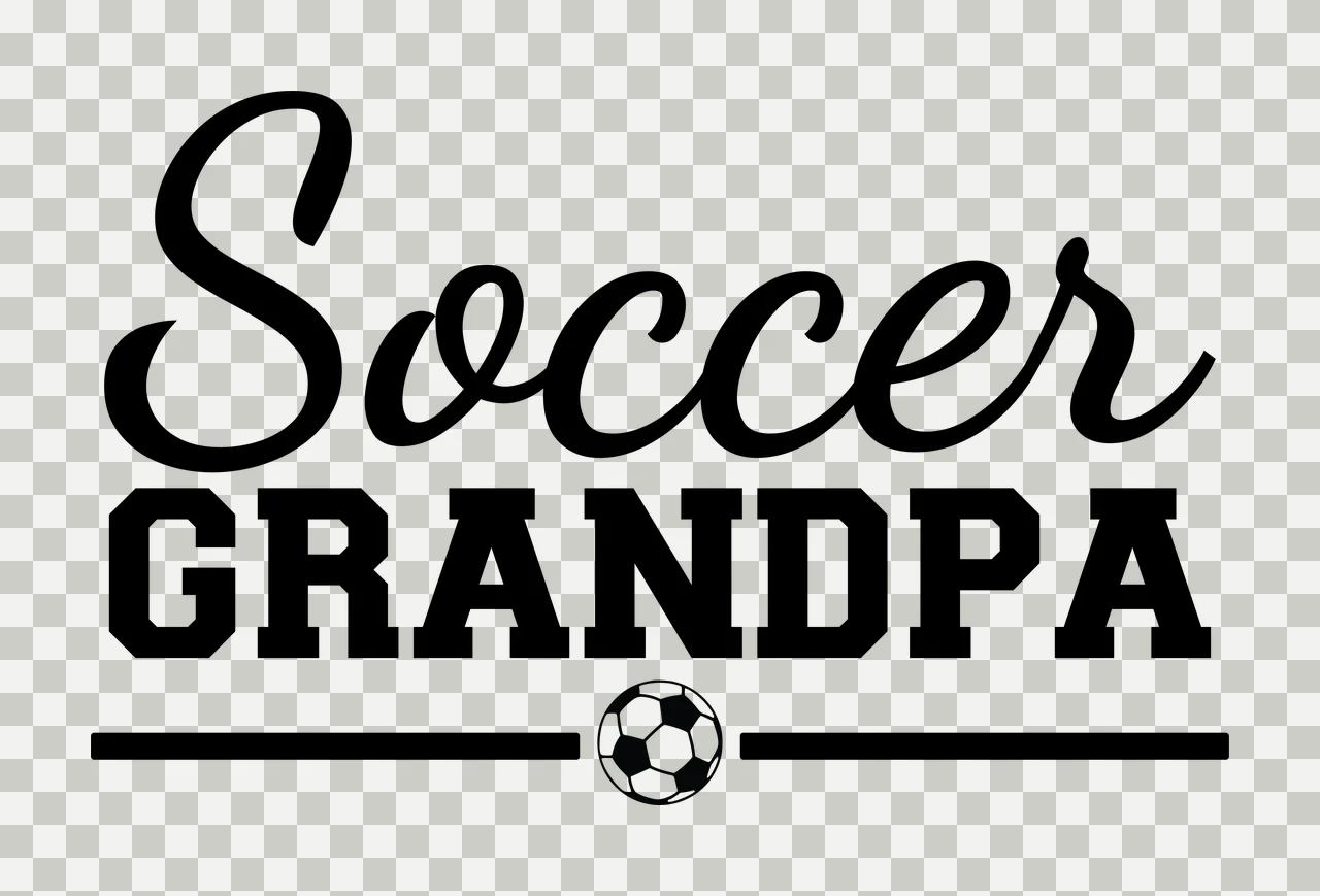 Soccer Grandpa Text With A Ball And Horizontal lines typography transparency and detail preview thumbnail