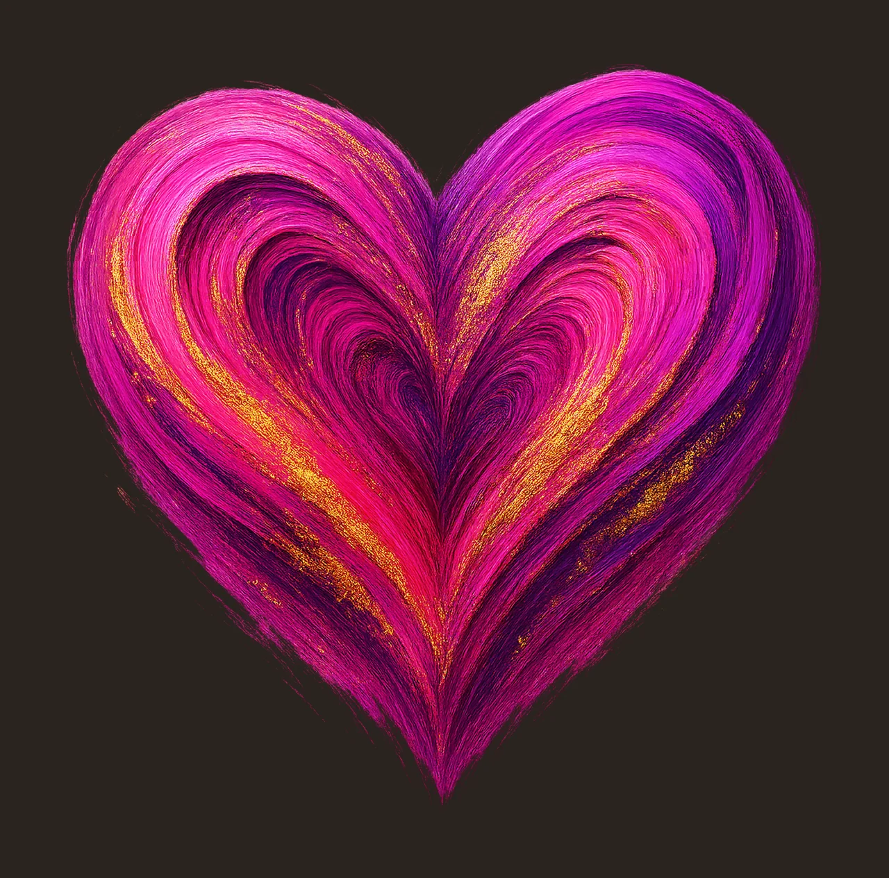 Valentines Day Heart Brushstroke Retro Valentine Pink Love contrast preview thumbnail