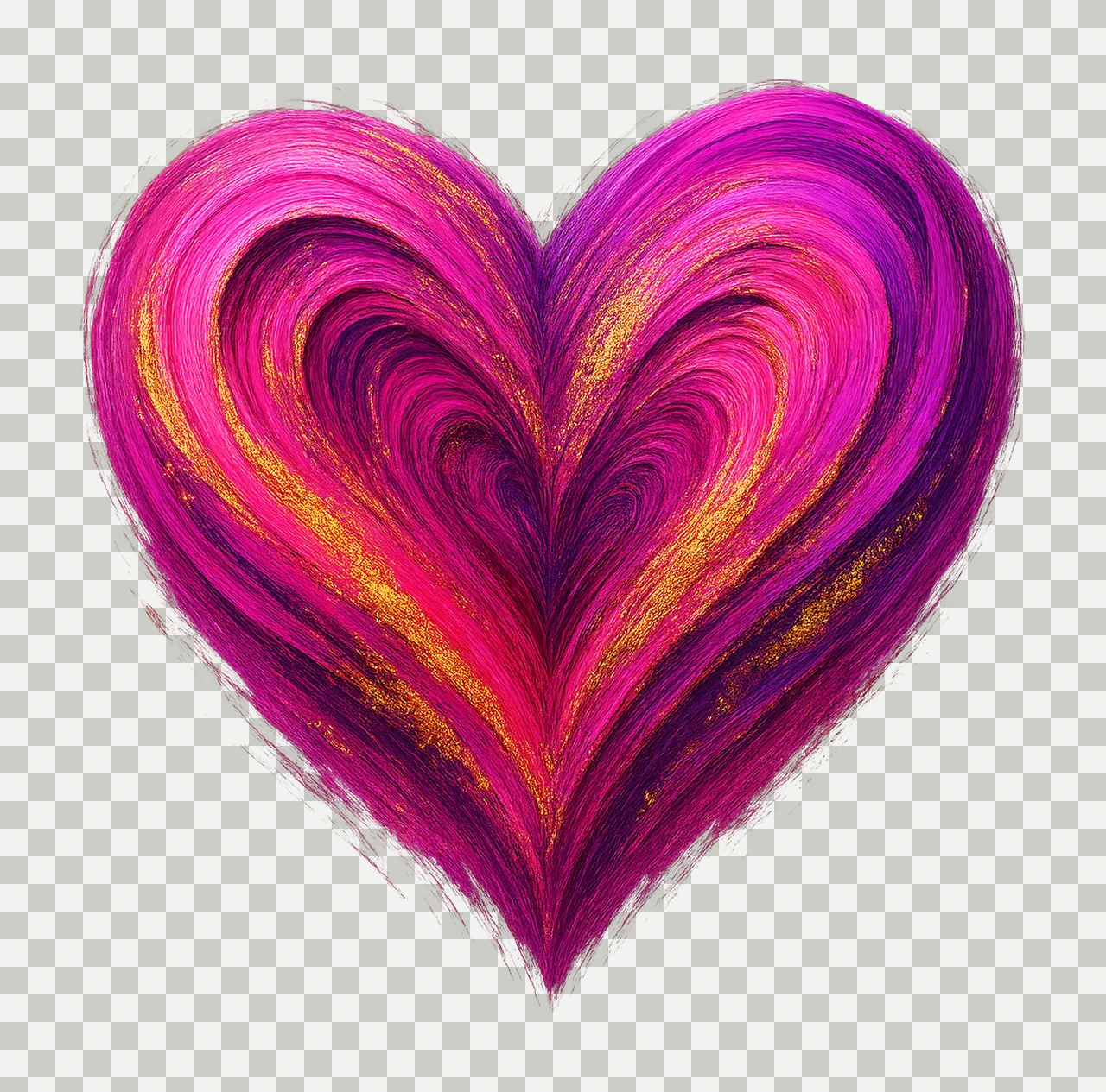 Valentines Day Heart Brushstroke Retro Valentine Pink Love transparency and detail preview thumbnail