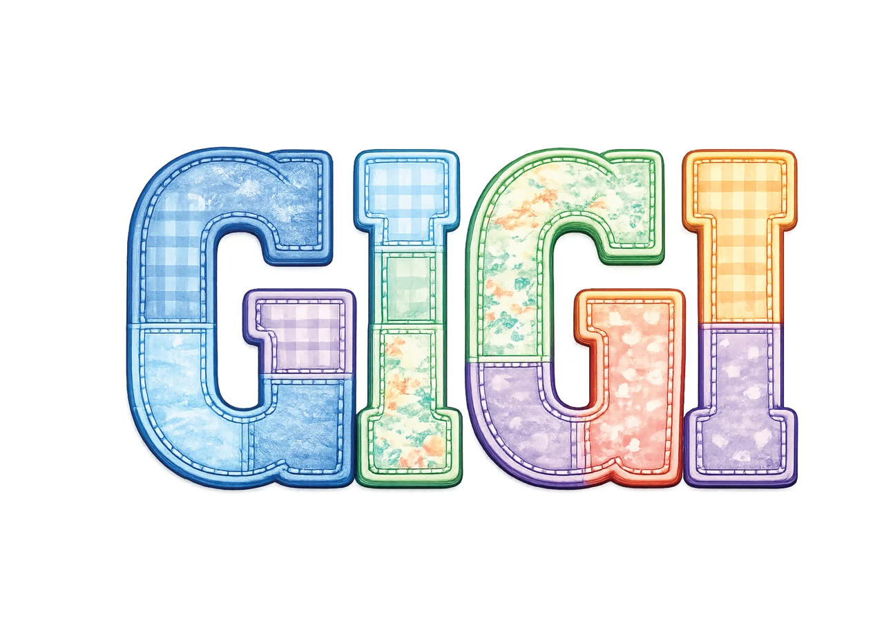 Patchwork Floral Gigi Colorful Letter Design Grandma Gift