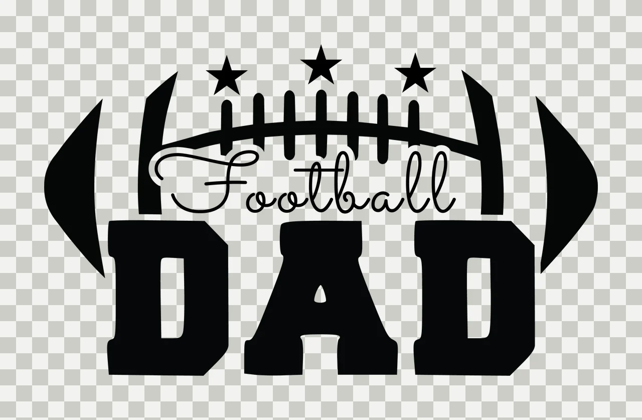 Football Dad Logo With Stars black star sport 1 4 F16 footbal transparency and detail preview thumbnail