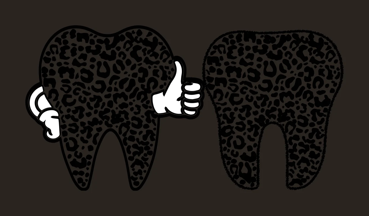 Tooth Two Teeth Black And Spotted Patterns side by side solid contrast preview thumbnail