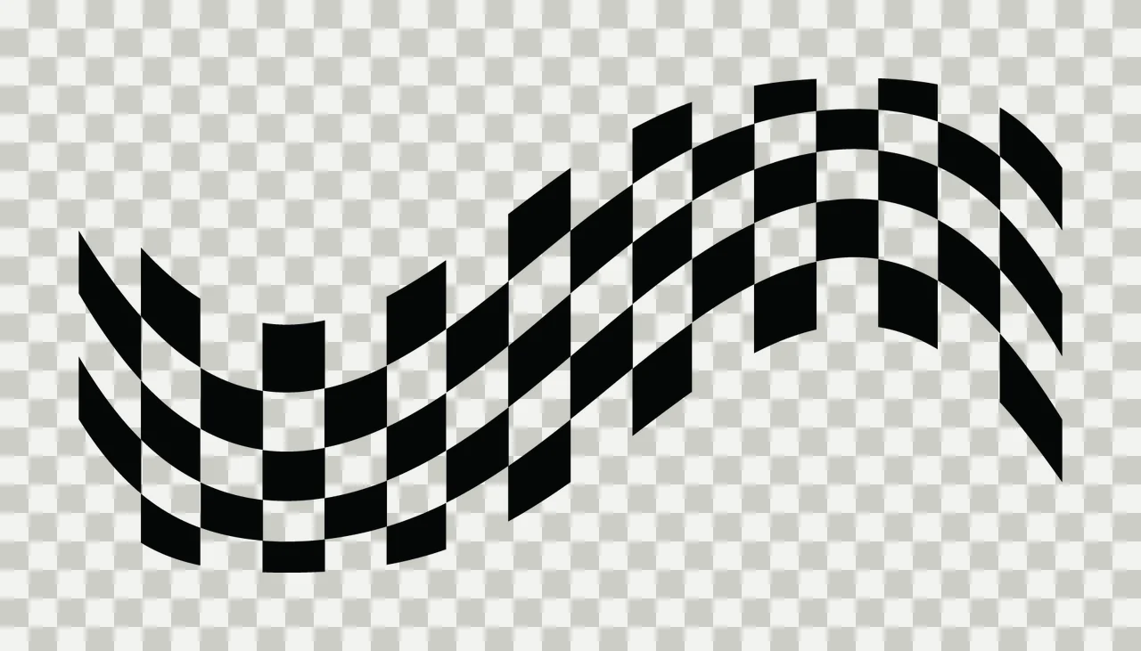 Race Wavy Checkered Flag Pattern In Black waving squares wave transparency and detail preview thumbnail