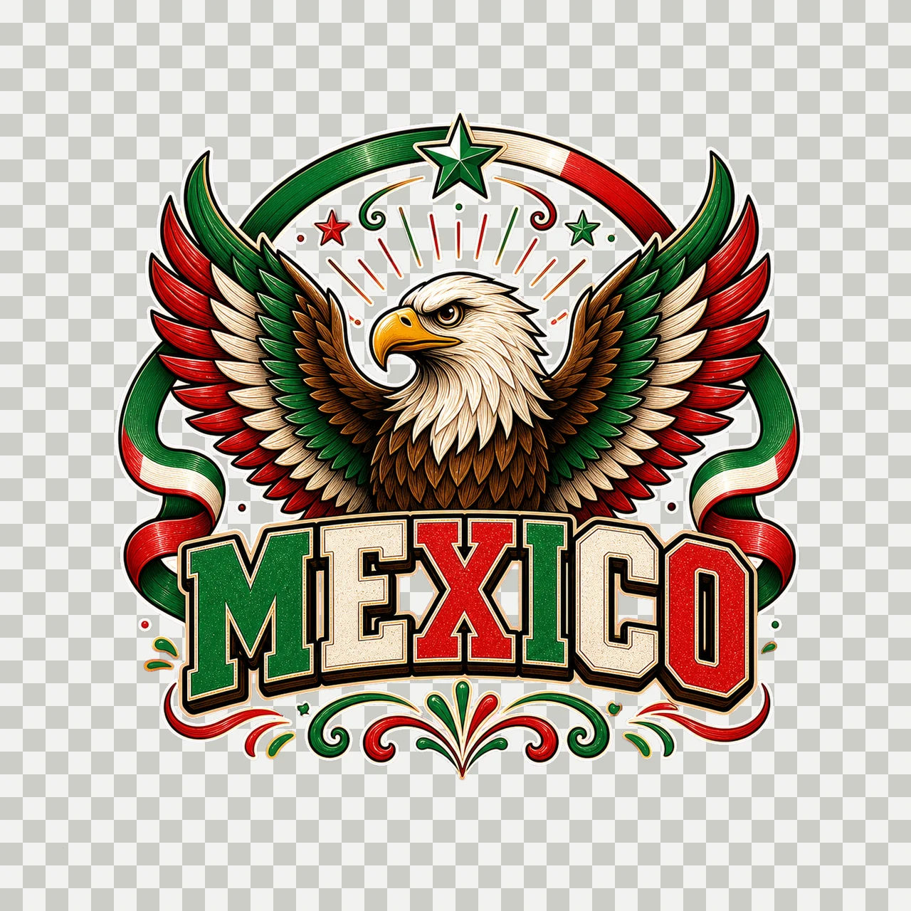 Mexico Eagle Heritage sublimation instant shirt Variation D transparency and detail preview thumbnail