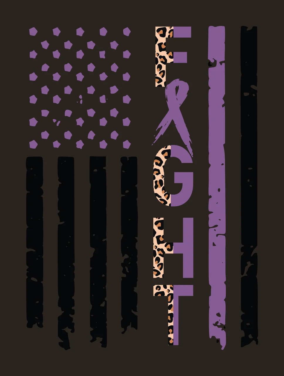 Fight Typography With Flag Style Accents ribbon stripes stars contrast preview thumbnail