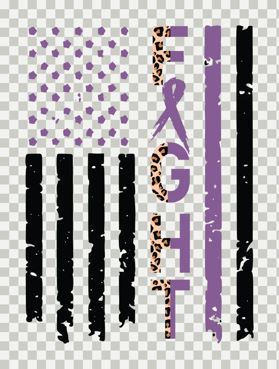 Fight Typography With Flag Style Accents ribbon stripes stars transparency and detail preview thumbnail
