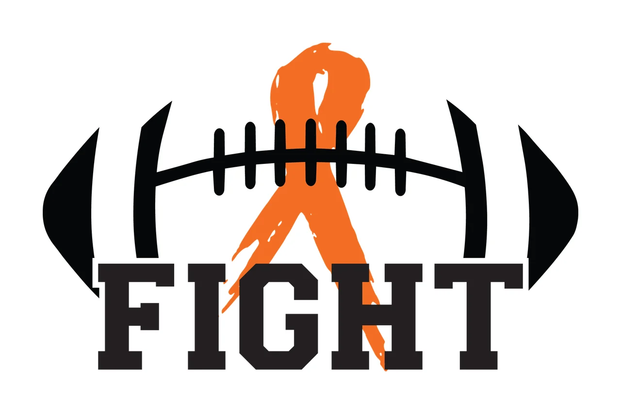 Fight Ribbon Superimposed With Football And Word