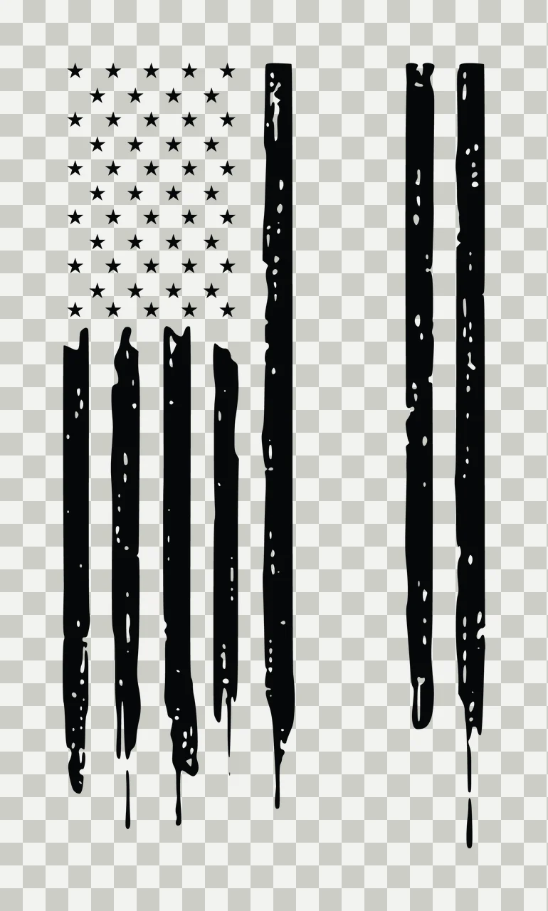 Flag Vertical Graphic With Stars And Two Dripping stripes lines transparency and detail preview thumbnail