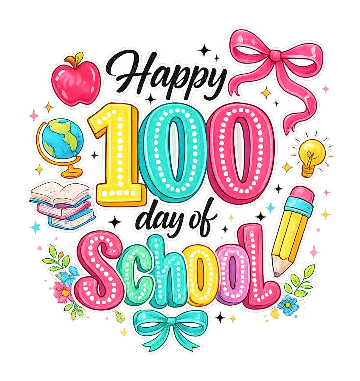 Happy 100 Days of School 100 Days of School Teacher Digital