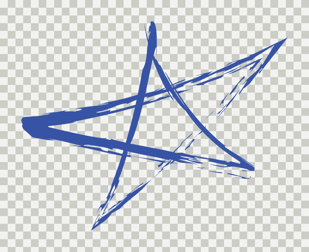 Brush Black Brushed Five Pointed Star shape messy line geometric transparency and detail preview thumbnail