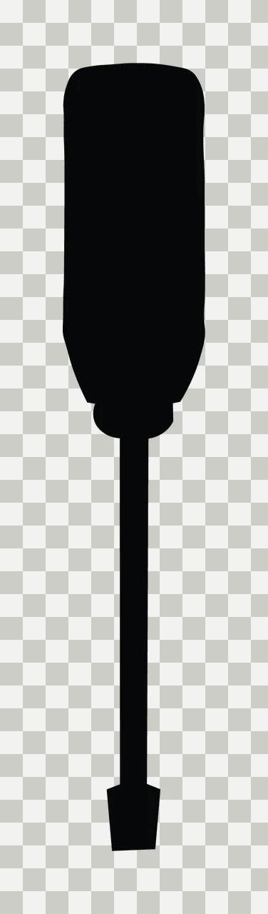 Black Silhouette Of A Flat Head Screwdriver Handle blade tool transparency and detail preview thumbnail