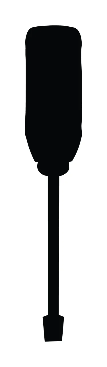 Black Silhouette Of A Flat Head Screwdriver Handle blade tool