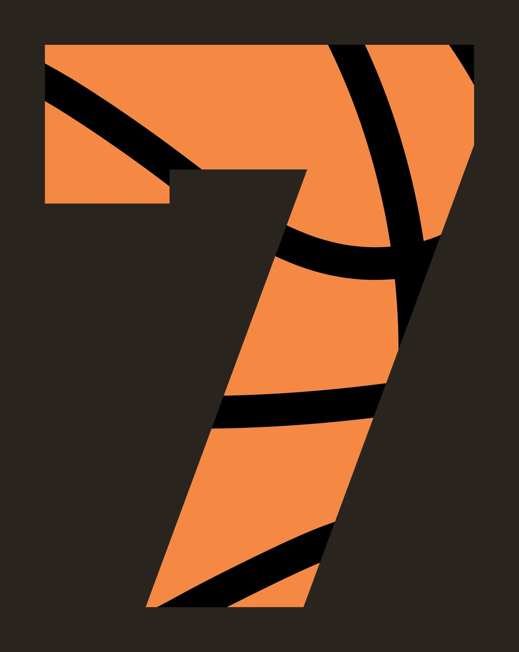 Number 7 With Internal Grid Lines black white seven bold typography contrast preview thumbnail