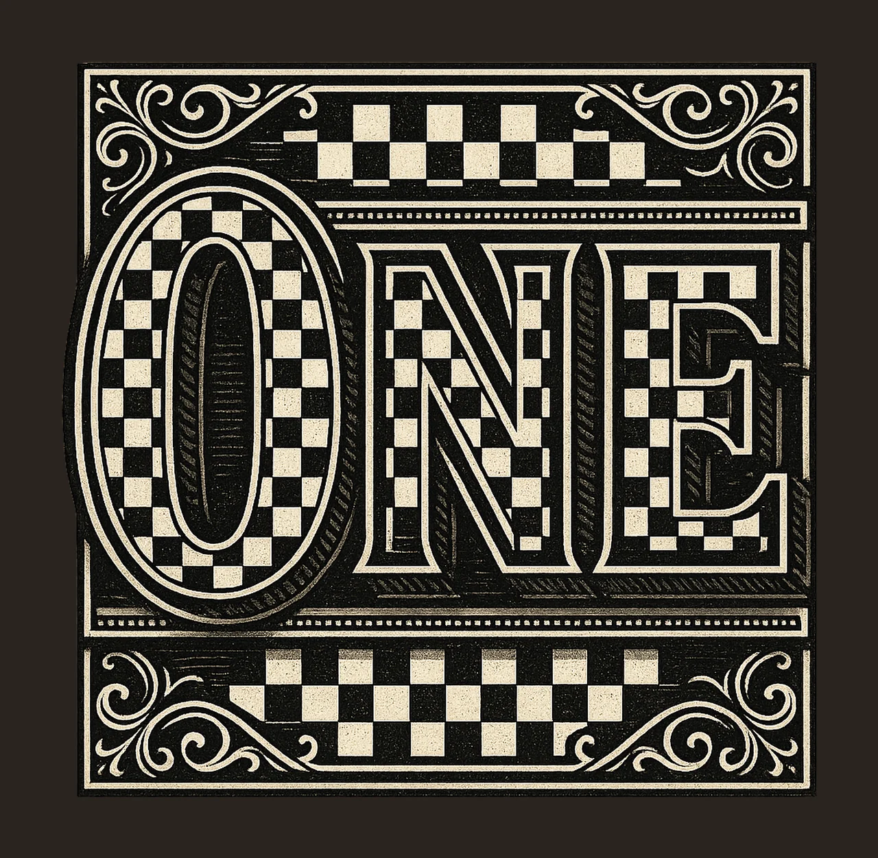 Checkered One First Birthday Racing Theme Baby One Year Old contrast preview thumbnail