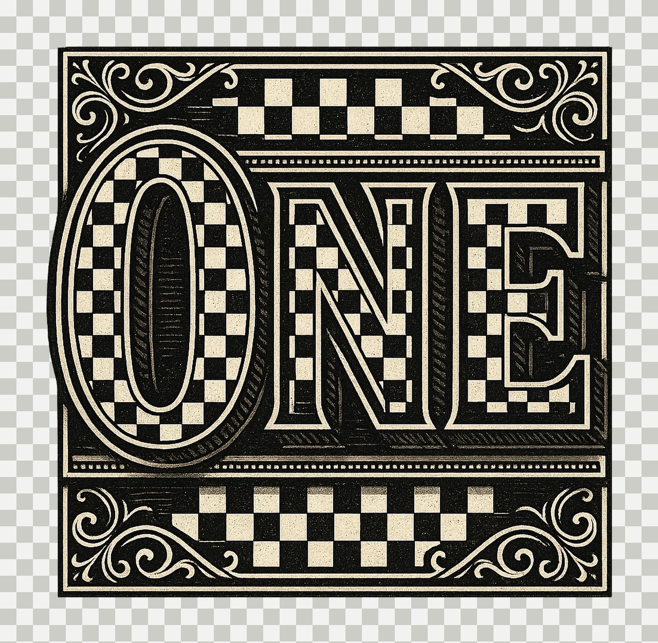 Checkered One First Birthday Racing Theme Baby One Year Old transparency and detail preview thumbnail