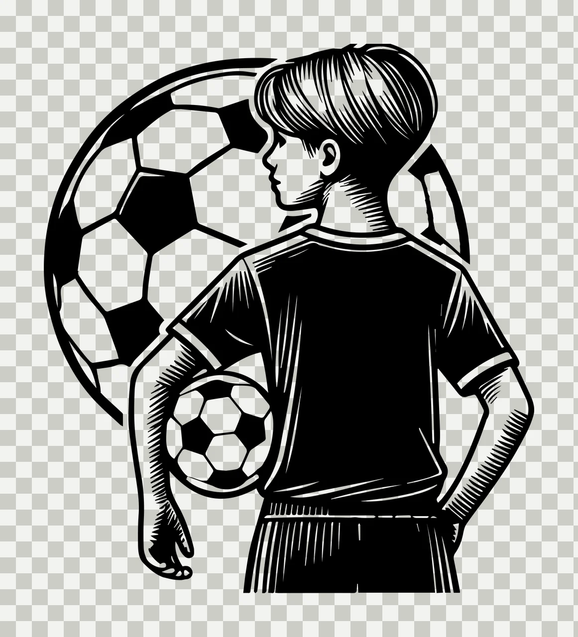 Soccer Ball Child Holding Before Pattern shirt shorts graphic transparency and detail preview thumbnail