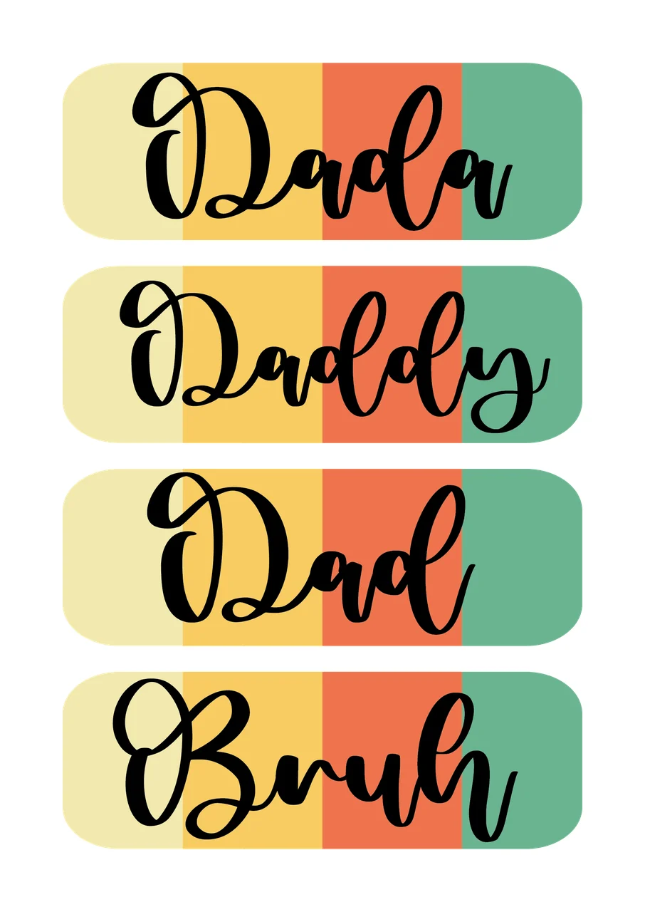 Stacked Vertical Rounded Black Rectangular Labels rectangles