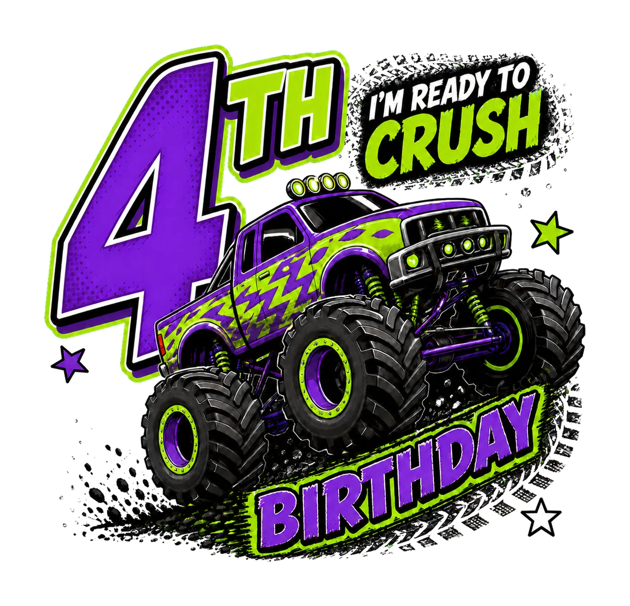 Monster Truck Birthday Ready to Crush 4th Birthday