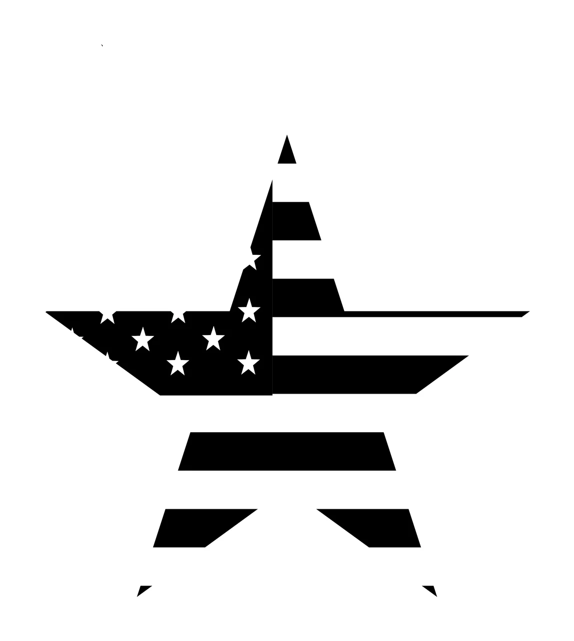 Black Star Shape Containing Subtle Horizontal Line lines graphic