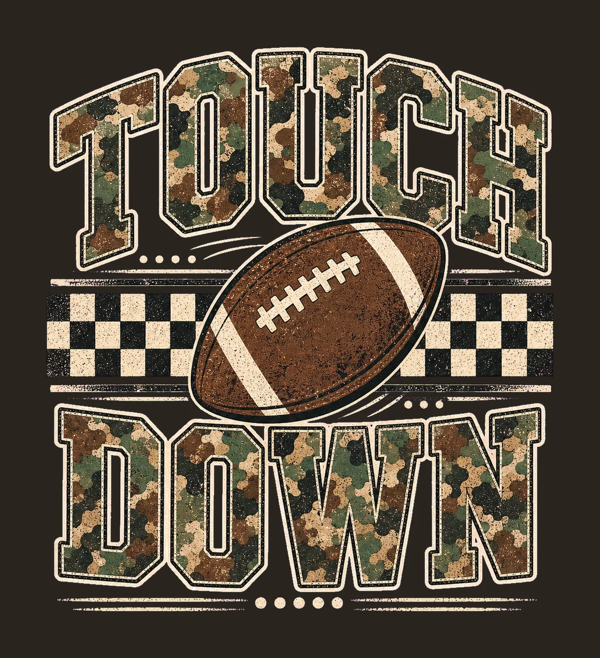 Camo Checkered Football Touchdown Trendy Game Variation B contrast preview thumbnail