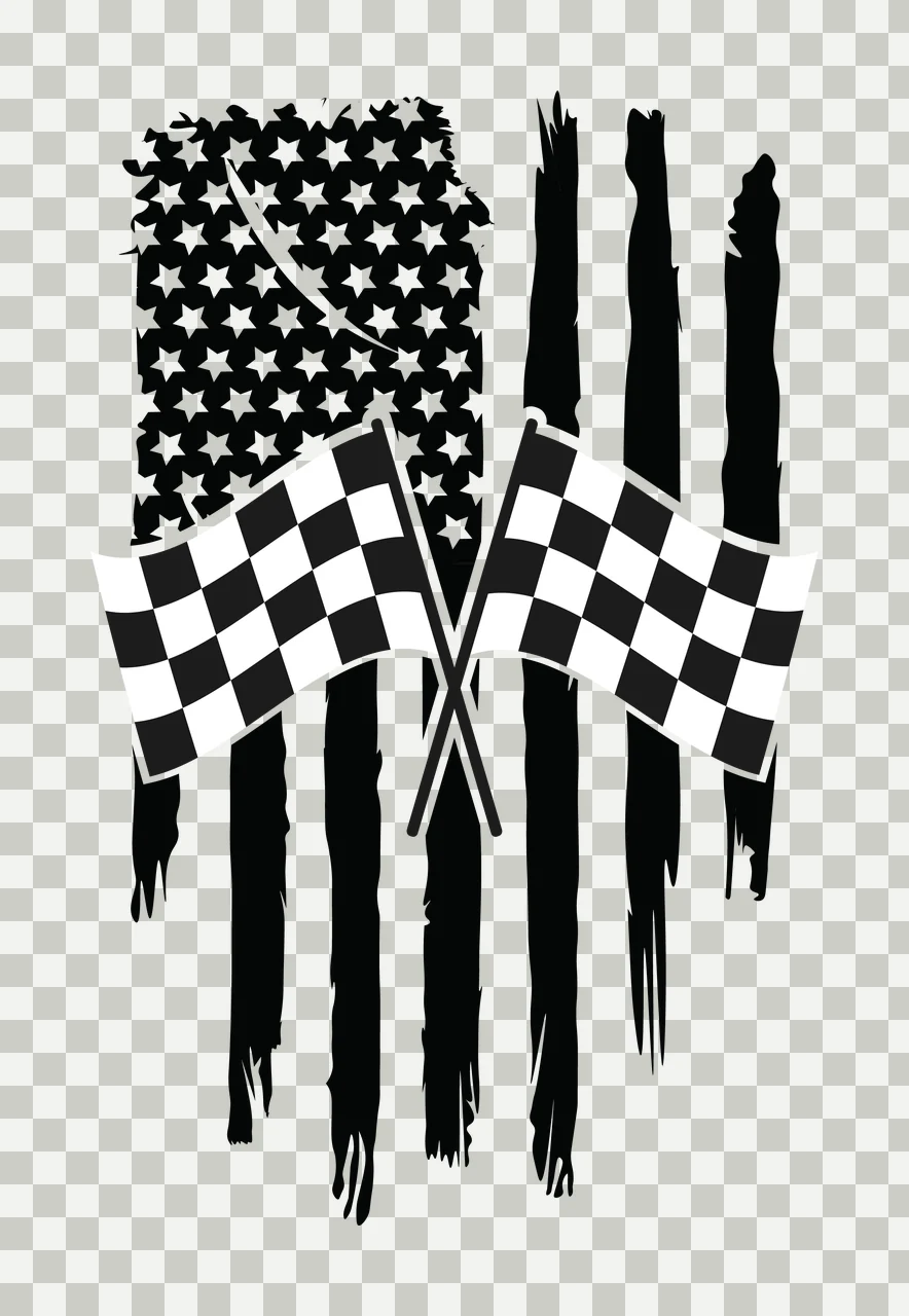 Flag Crossed Flags On A Vertical Distressed stars stripes black transparency and detail preview thumbnail