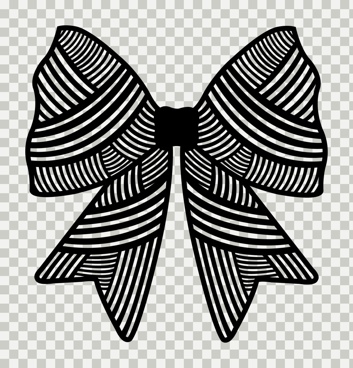 Bow With Striped Pattern decorating stripes ribbon line art transparency and detail preview thumbnail
