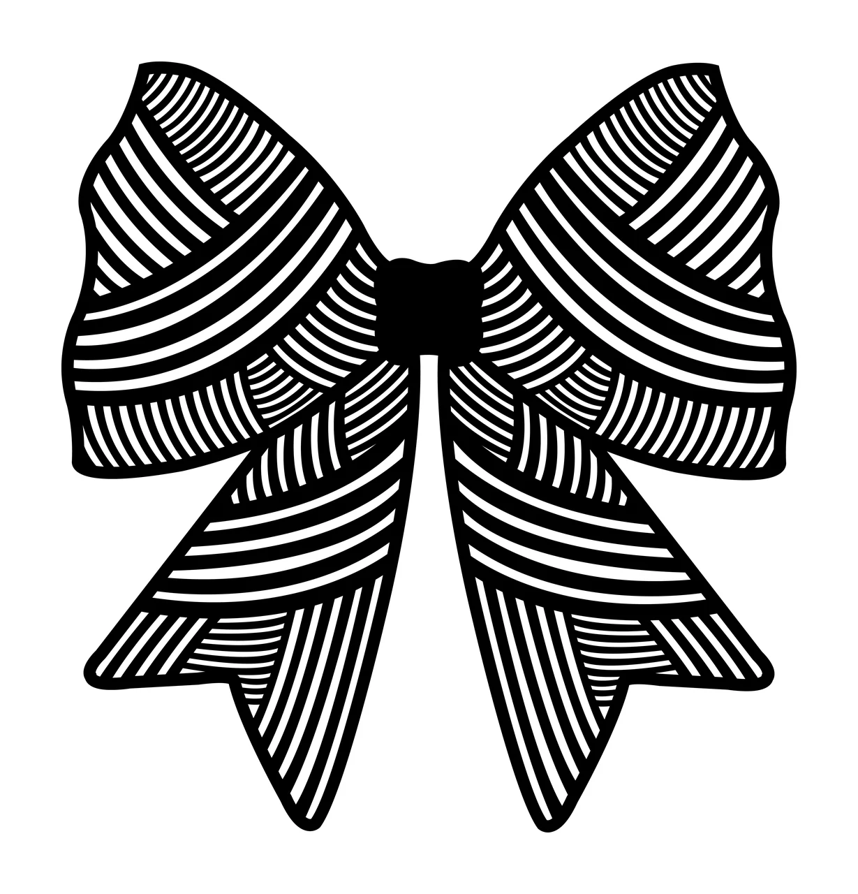 Bow With Striped Pattern decorating stripes ribbon line art